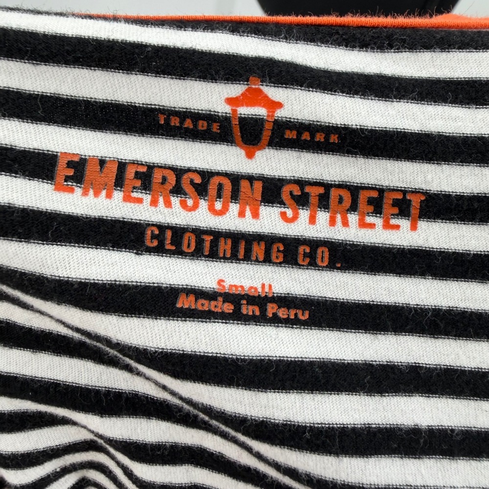 Oklahoma State Cowboys Pistol Pete Striped T-Shirt Women's Small Orange Black - Picture 7 of 10